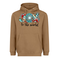 Toasted Coconut Joy to the World Heavyweight Hoodie - CowhideDigitalArt