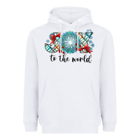 White Joy to the World Heavyweight Hoodie - CowhideDigitalArt