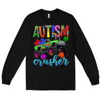 Black Autism Awareness crusher Long Sleeve Tee - NancyCooperArtShop