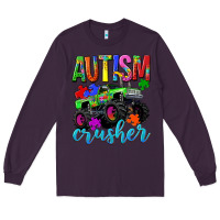 Plum Autism Awareness crusher Long Sleeve Tee - NancyCooperArtShop