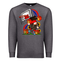 Charcoal Heather Basketball Gnome Premium Sweatshirt - CowhideDigitalArt