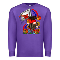 Purple Basketball Gnome Premium Sweatshirt - CowhideDigitalArt