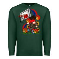 Sports Green Basketball Gnome Premium Sweatshirt - CowhideDigitalArt