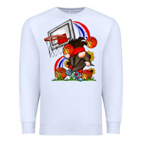 White Basketball Gnome Premium Sweatshirt - CowhideDigitalArt