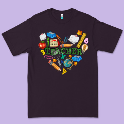 Teacher Heart Premium Tee Designed By Nancycooperartshop