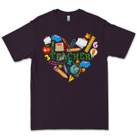 Plum teacher heart Premium Tee - NancyCooperArtShop