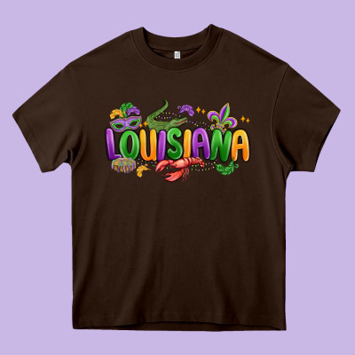 Mardi Gras Louisiana Heavy Core Tee Designed By Maliassmallbusiness
