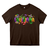 Chocolate Brown mardi gras louisiana Heavy Core Tee - MaliasSmallBusiness
