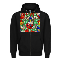 Black christmas coffee cups bell and candy cane with leopard and plaid Zipper Hoodie - BundleAndBundleShop