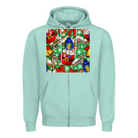 Christmas Coffee Cups Bell And Candy Cane With Leopard And Plaid Zipper Hoodie | Teevron