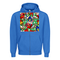 True Royal christmas coffee cups bell and candy cane with leopard and plaid Zipper Hoodie - BundleAndBundleShop