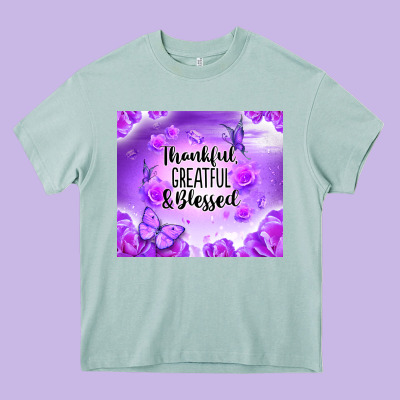 Thankful Greatful Blessed Heavy Core Tee Designed By Nancycooperartshop
