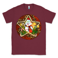 Burgundy Snowman Christmas Classic Tee - RanaPortraitStore