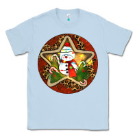Dusty Blue Snowman Christmas Classic Tee - RanaPortraitStore