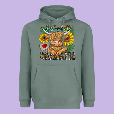 Just A Little Dramatic Heavyweight Hoodie Designed By Cowhidedigitalart