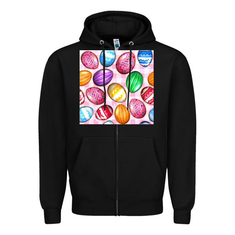 Easter Eggs Seamless Pattern Zipper Hoodie by BundleAndBundleShop | Teevron