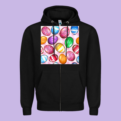 Easter Eggs Seamless Pattern Zipper Hoodie Designed By Bundleandbundleshop