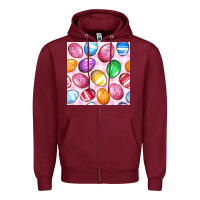 Burgundy Easter Eggs Seamless Pattern Zipper Hoodie - BundleAndBundleShop