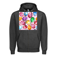Charcoal Heather Easter Eggs Seamless Pattern Zipper Hoodie - BundleAndBundleShop