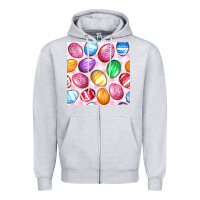Heather Grey Easter Eggs Seamless Pattern Zipper Hoodie - BundleAndBundleShop