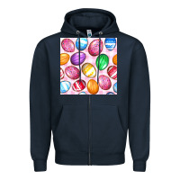 Navy Easter Eggs Seamless Pattern Zipper Hoodie - BundleAndBundleShop