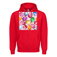 Red Easter Eggs Seamless Pattern Zipper Hoodie - BundleAndBundleShop