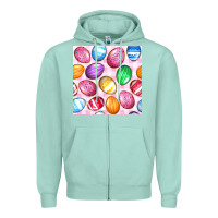 Seafoam Easter Eggs Seamless Pattern Zipper Hoodie - BundleAndBundleShop