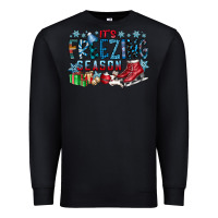 Black It's Freezing Season Premium Sweatshirt - CowhideDigitalArt