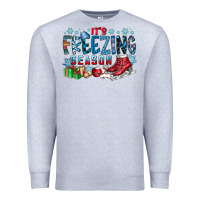 Heather Grey It's Freezing Season Premium Sweatshirt - CowhideDigitalArt