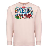 Pale Pink It's Freezing Season Premium Sweatshirt - CowhideDigitalArt