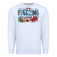 White It's Freezing Season Premium Sweatshirt - CowhideDigitalArt