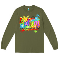 Army Green Autism accept understand love Long Sleeve Tee - NancyCooperArtShop