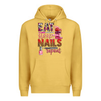 Antique Gold eat sleep nails repeat bbs Premium Hoodie - BundleAndBundleShop