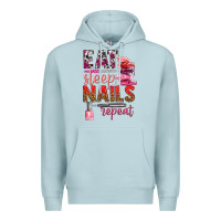 Blue Mist eat sleep nails repeat bbs Premium Hoodie - BundleAndBundleShop