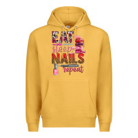 Mustard eat sleep nails repeat bbs Premium Hoodie - BundleAndBundleShop