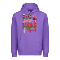 Purple eat sleep nails repeat bbs Premium Hoodie - BundleAndBundleShop