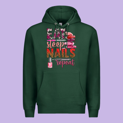 Eat Sleep Nails Repeat Bbs Premium Hoodie Designed By Bundleandbundleshop