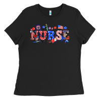 Black 4th of july nurse Ladies Tee - NancyCooperArtShop