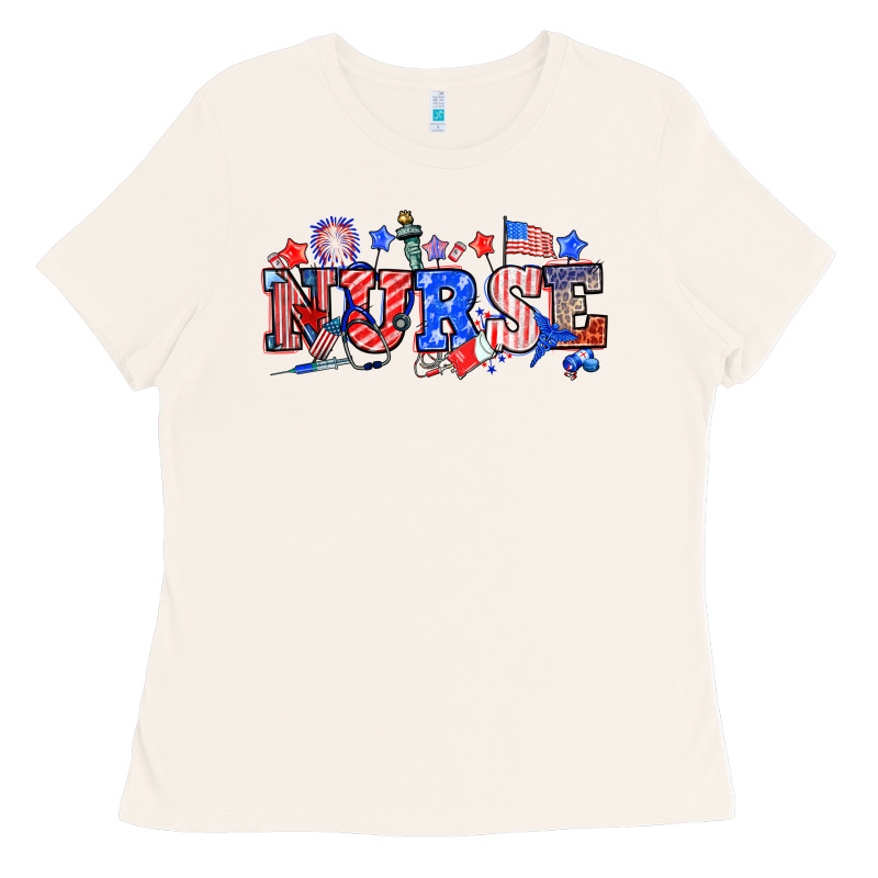 4th Of July Nurse Ladies Tee by NancyCooperArtShop | Teevron