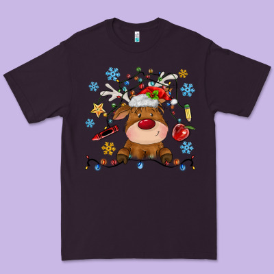 Christmas Deer School Premium Tee Designed By Maliassmallbusiness