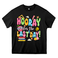 Black hooray for the last day white Heavy Core Tee - JahusDesignShop