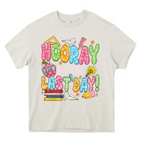 Cream hooray for the last day white Heavy Core Tee - JahusDesignShop