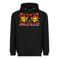 Black Jingle Bells Heavyweight Hoodie - CowhideDigitalArt