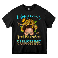 Black when you cant find the sunshine be the sunshine me Heavy Core Tee - NancyCooperArtShop