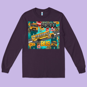 School Bus Long Sleeve Tee Designed By Texasbilliewilder