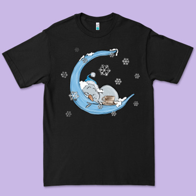 Snowman And Moon Premium Tee Designed By Maliassmallbusiness