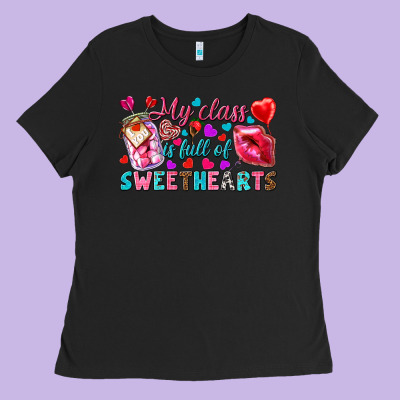 My Class Is Full Of Sweethearts Ladies Tee Designed By Nancycooperartshop