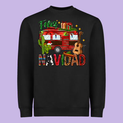 Feliz Navidad Christmas Mexico Heavyweight Sweatshirt Designed By Howdyjamesfarm