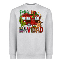 Heather Grey Feliz Navidad Christmas Mexico Heavyweight Sweatshirt - HowdyJamesFarm