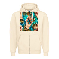 Sandshell nail art with leopard and turquoise  gemstone seamless pattern bbs Zipper Hoodie - BundleAndBundleShop